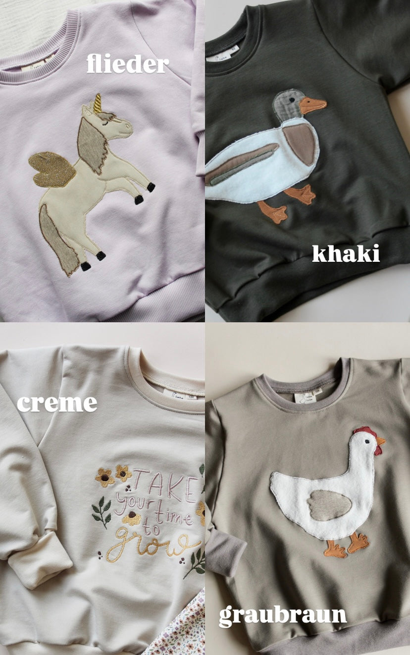 Vorbestellung Sweater mit Einhorn Applikation